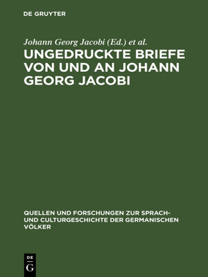 cover image of Ungedruckte Briefe von und an Johann Georg Jacobi